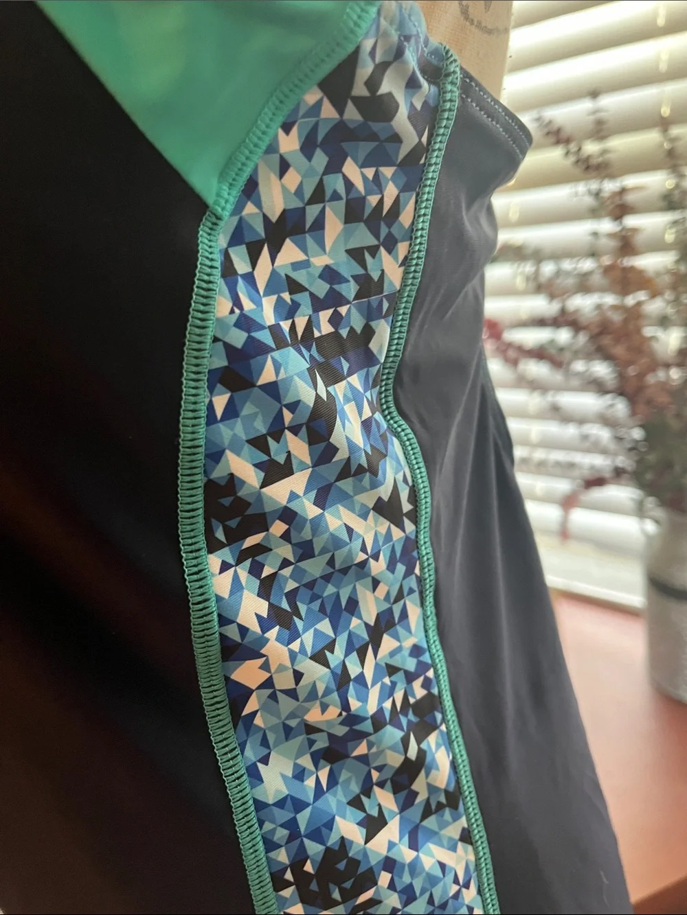 Women’s Navy and Teal Active full boy shorts Swim Suit - Picture 7 of 9